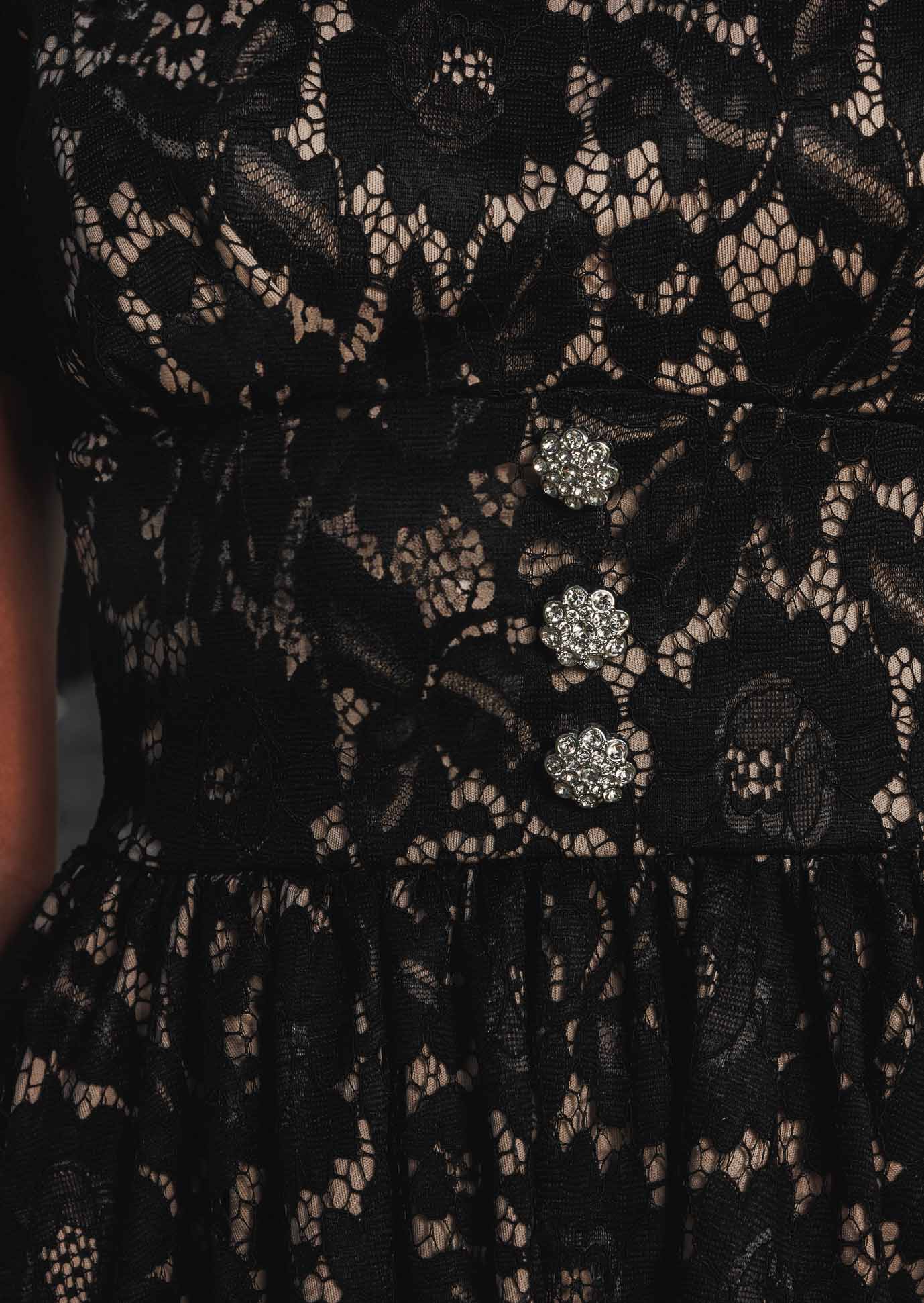 Flower Black Lace Dress