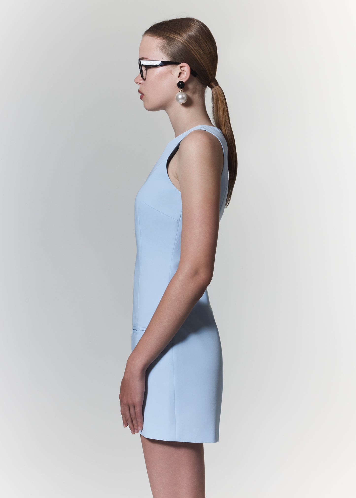 DRESS WITH BELT IN BLUE