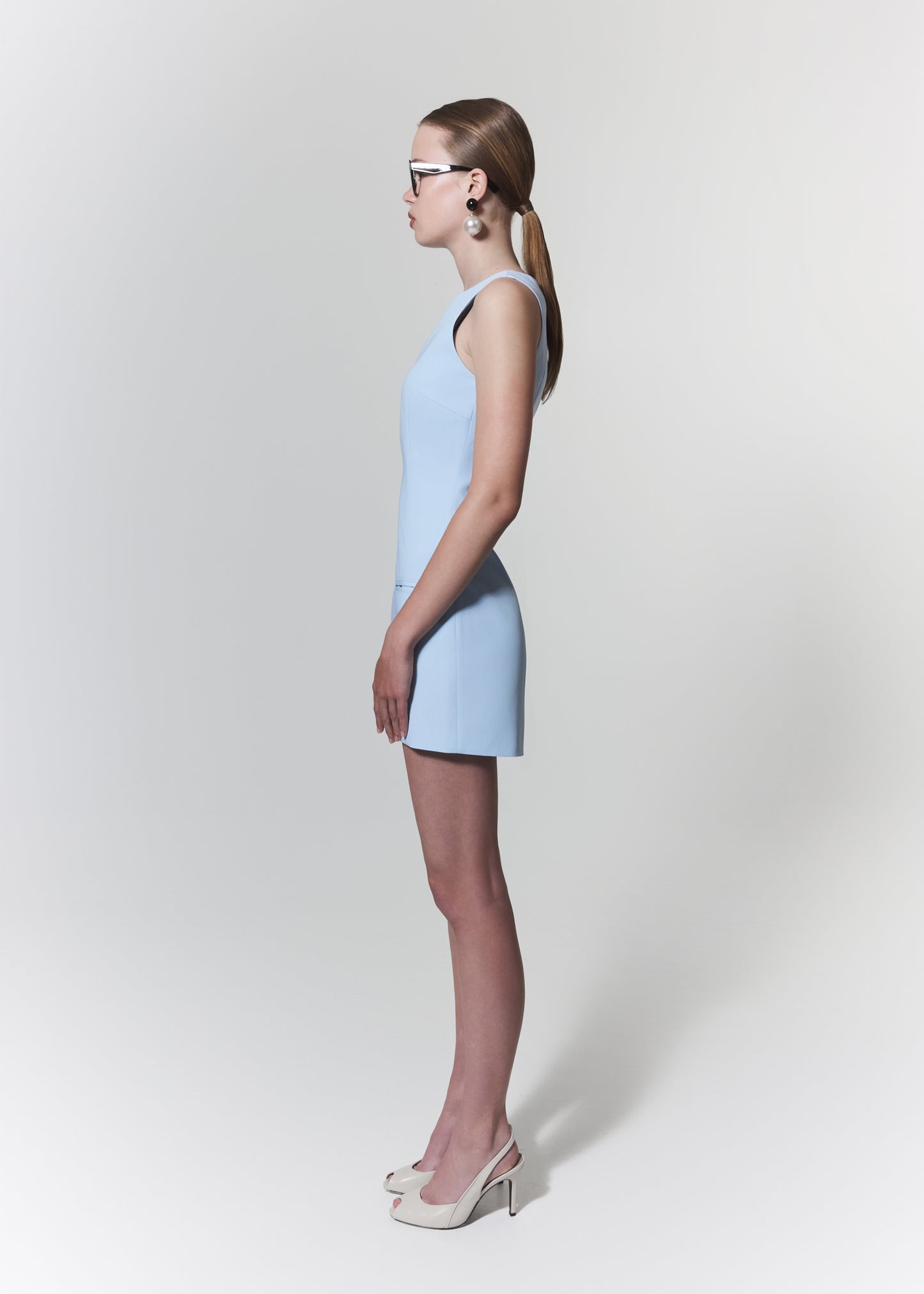 DRESS WITH BELT IN BLUE