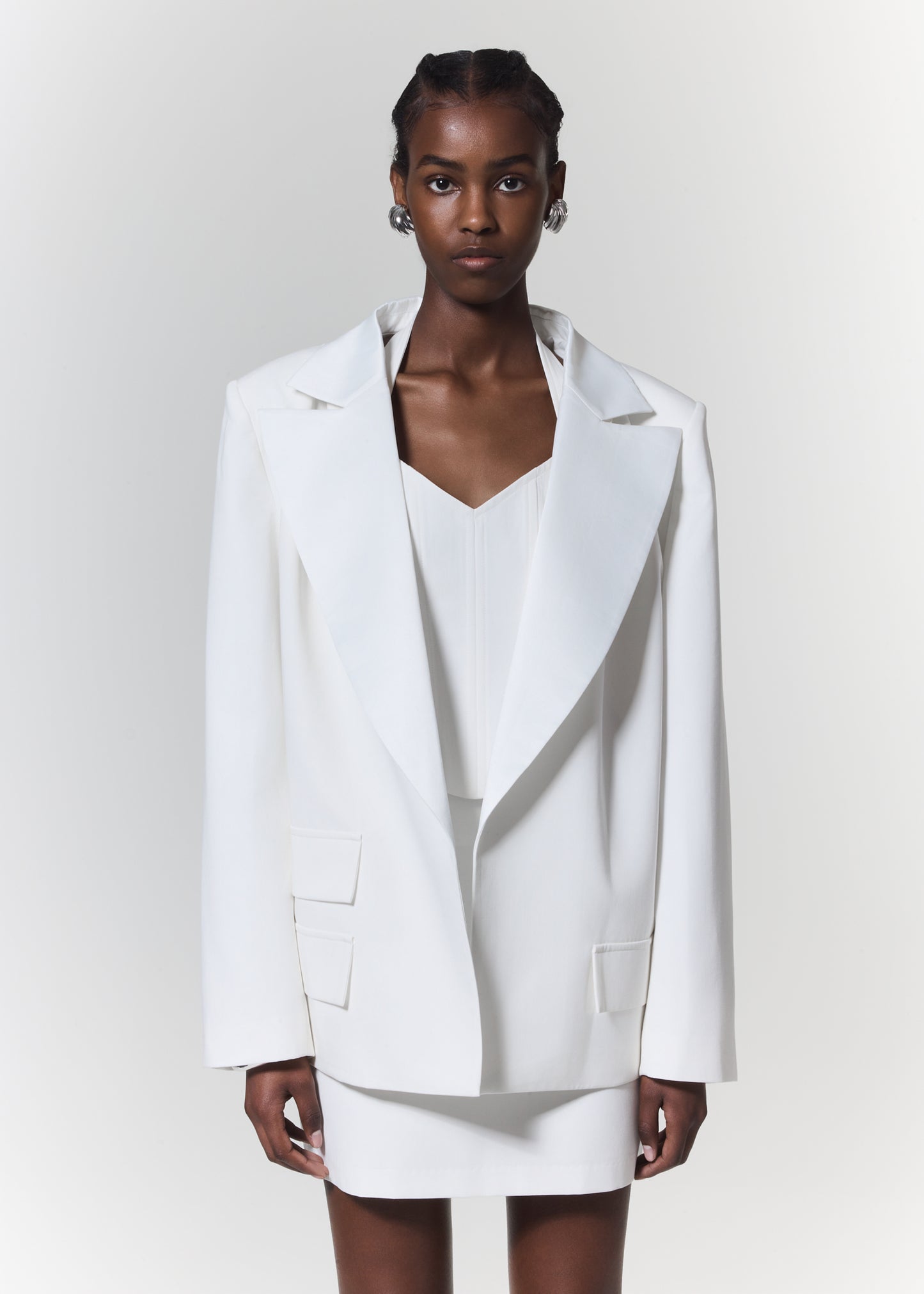 OVERSIZED BLAZER IN OFF WHITE