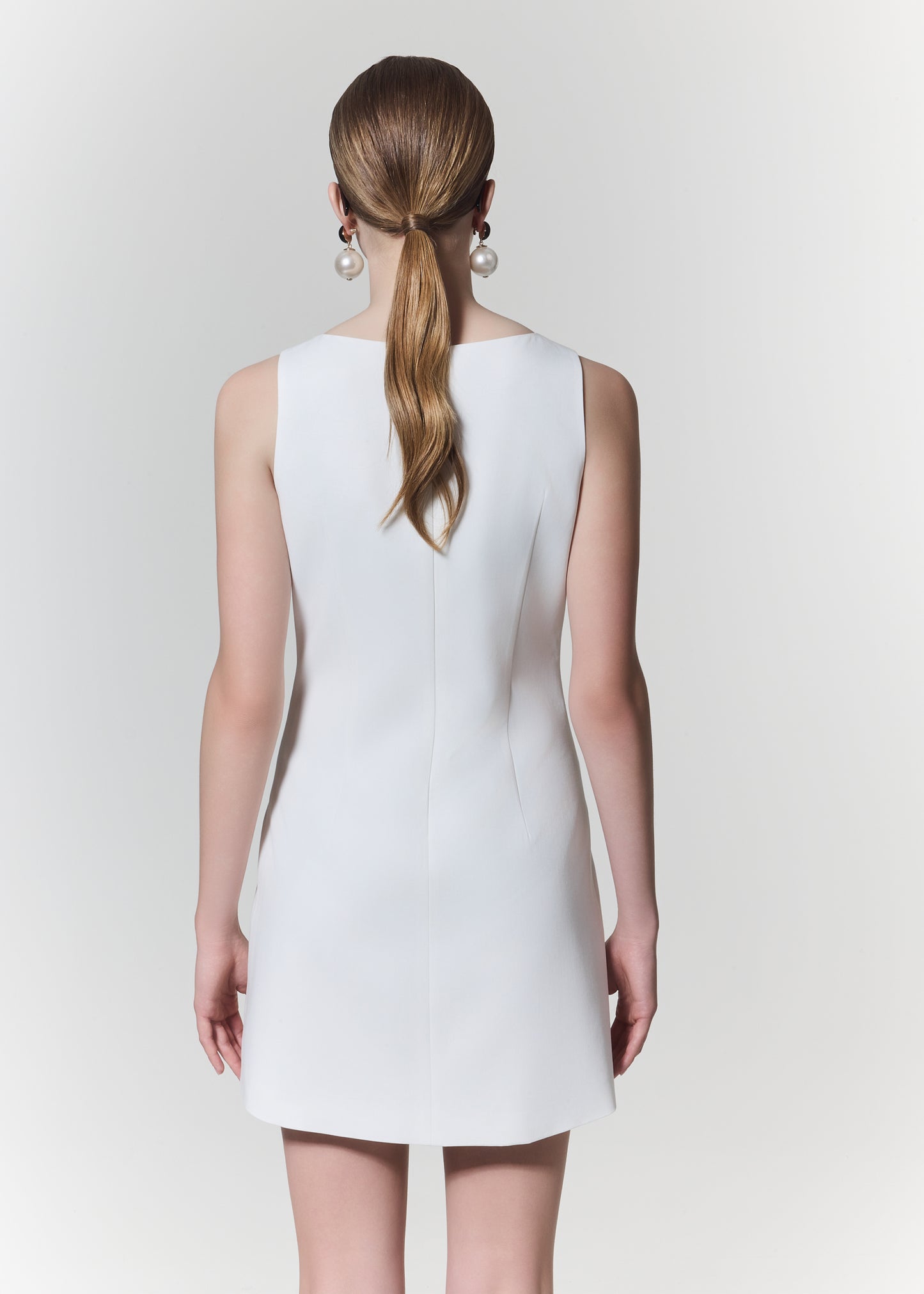 DRESS WITH BELT IN OFF WHITE