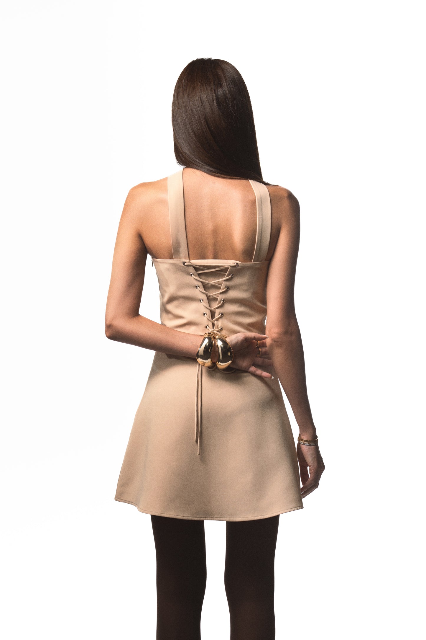 Beige A-line Dress